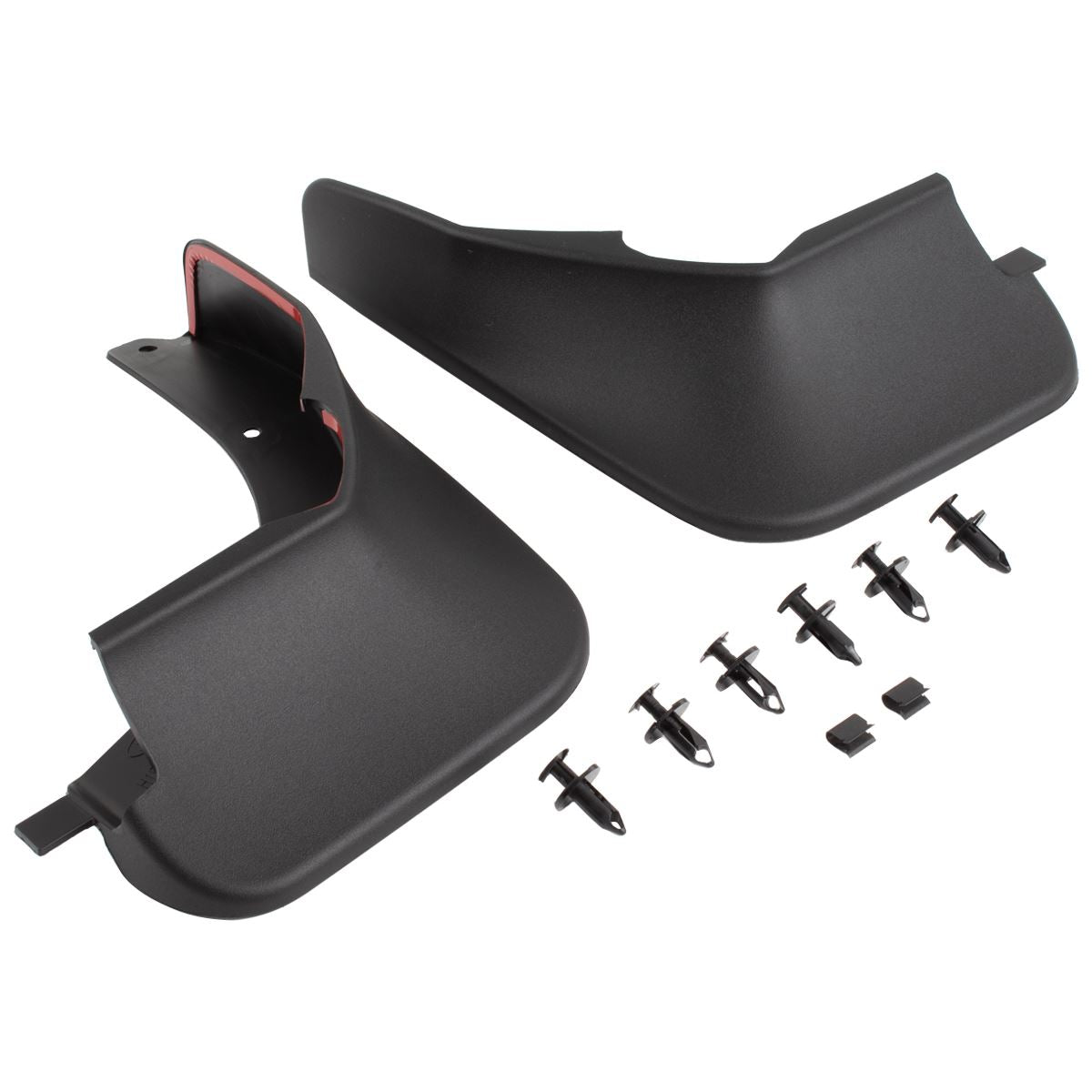 FIESTA FRONT MUD FLAPS CONTOURED SPLASH GUARDS BLACK 2017-2023