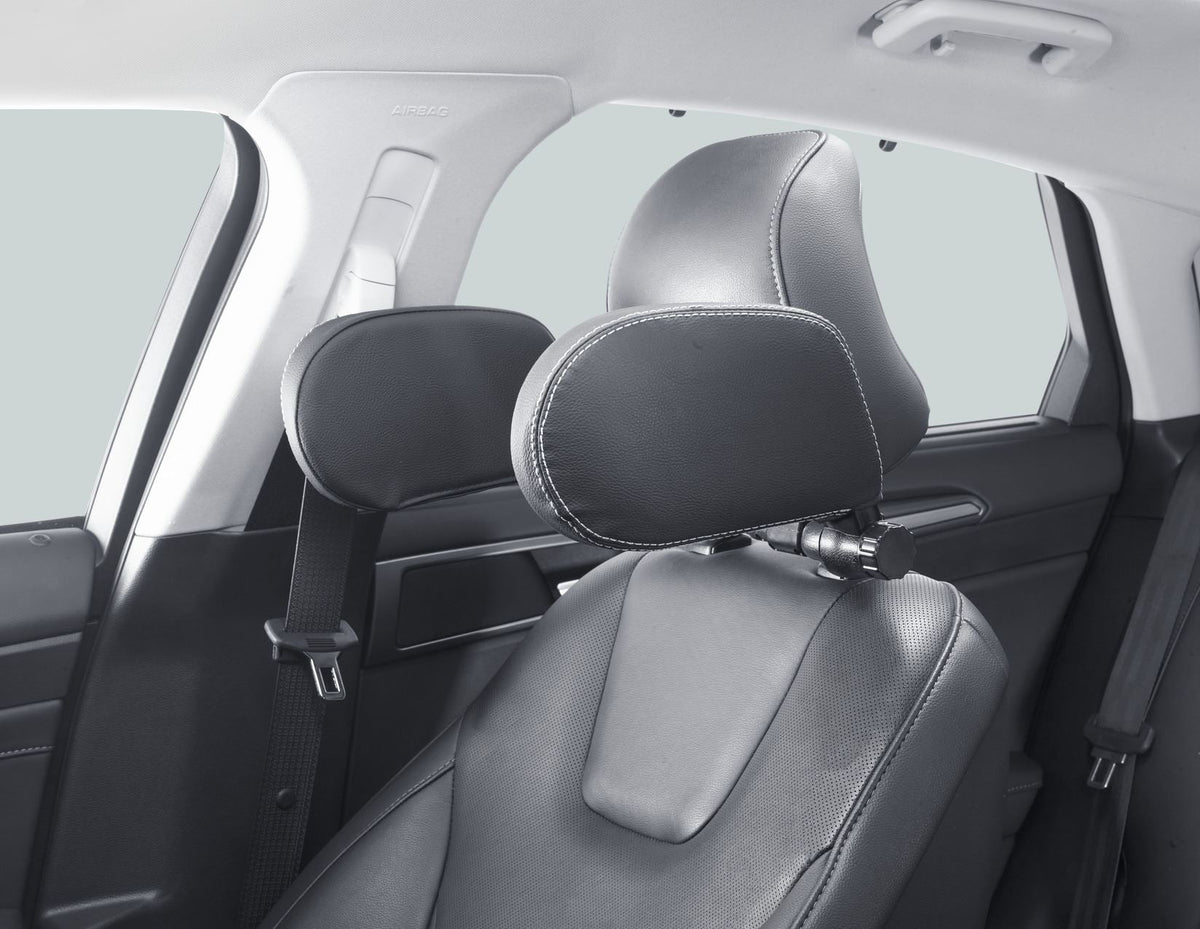 ACV* SLEEPING HEADREST BLACK PVC LEATHER WITH SILVER PIPING