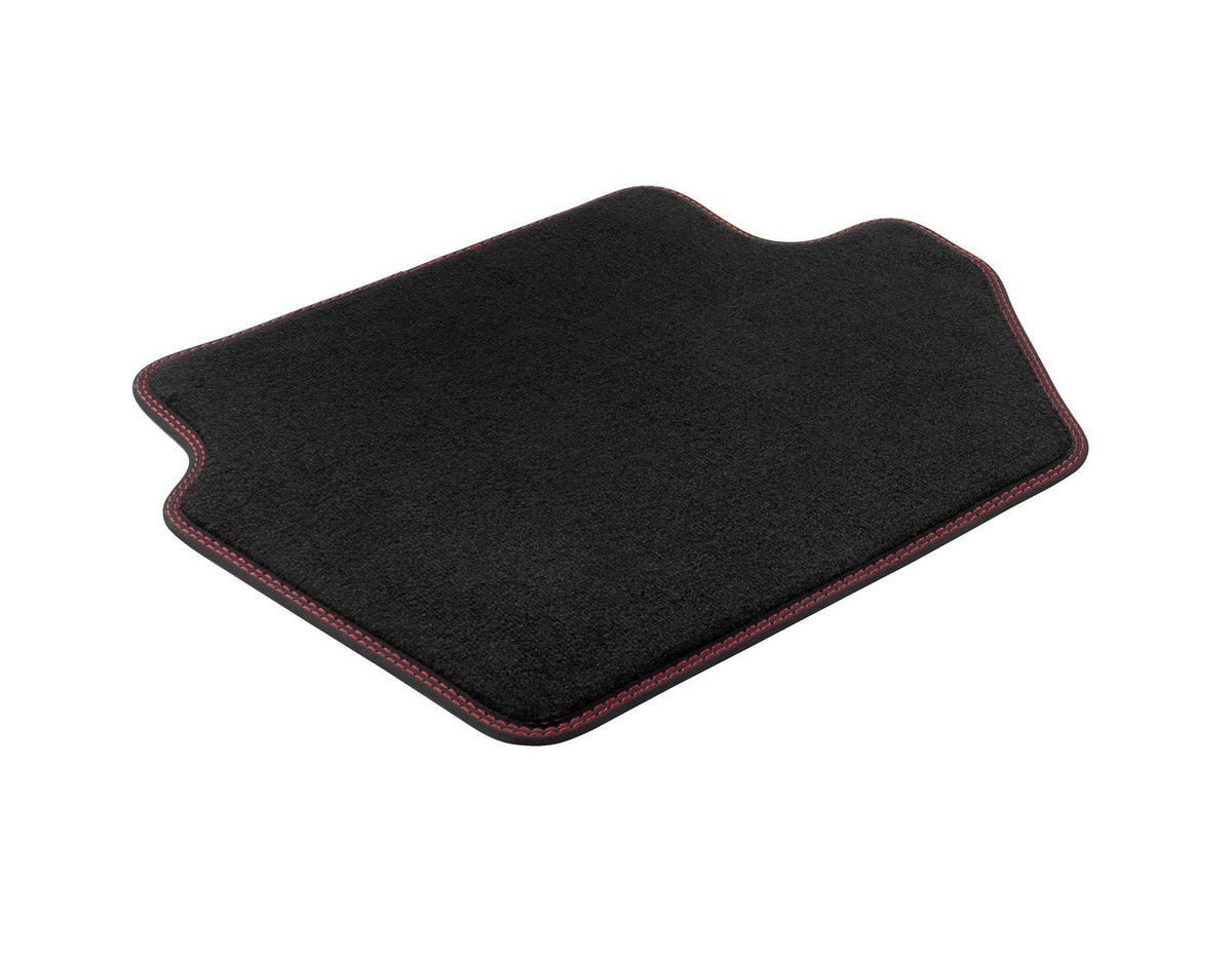 FIESTA PUMA REAR VELOUR CARPET FLOOR MATS CONTOURED BLACK WITH RED STITCHING 2017-ONWARDS