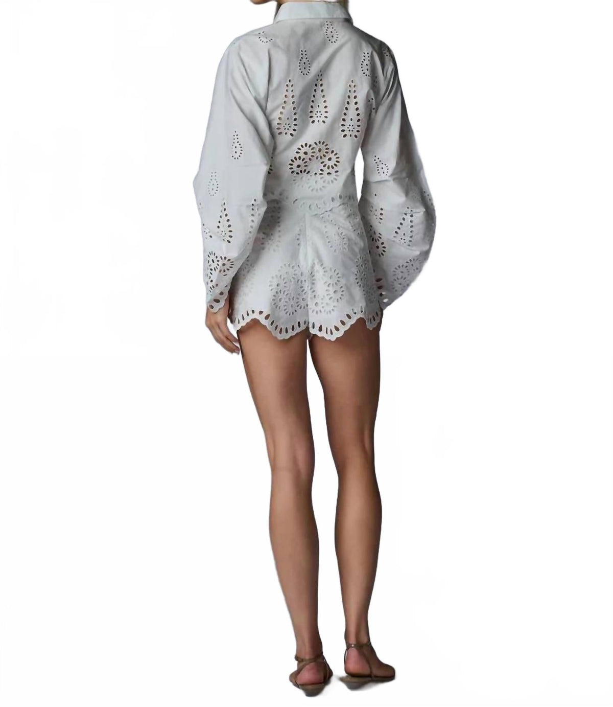 Lexi High Rise Short In Eyelet White