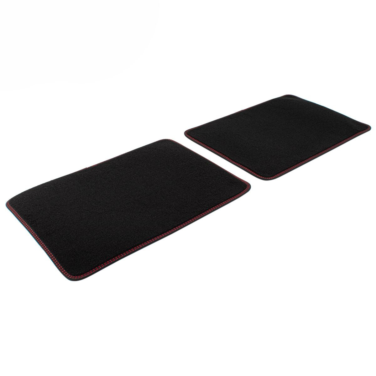 FOCUS REAR VELOUR CARPET FLOOR MATS CONTOURED BLACK WITH RED STITCHING 2018-2025