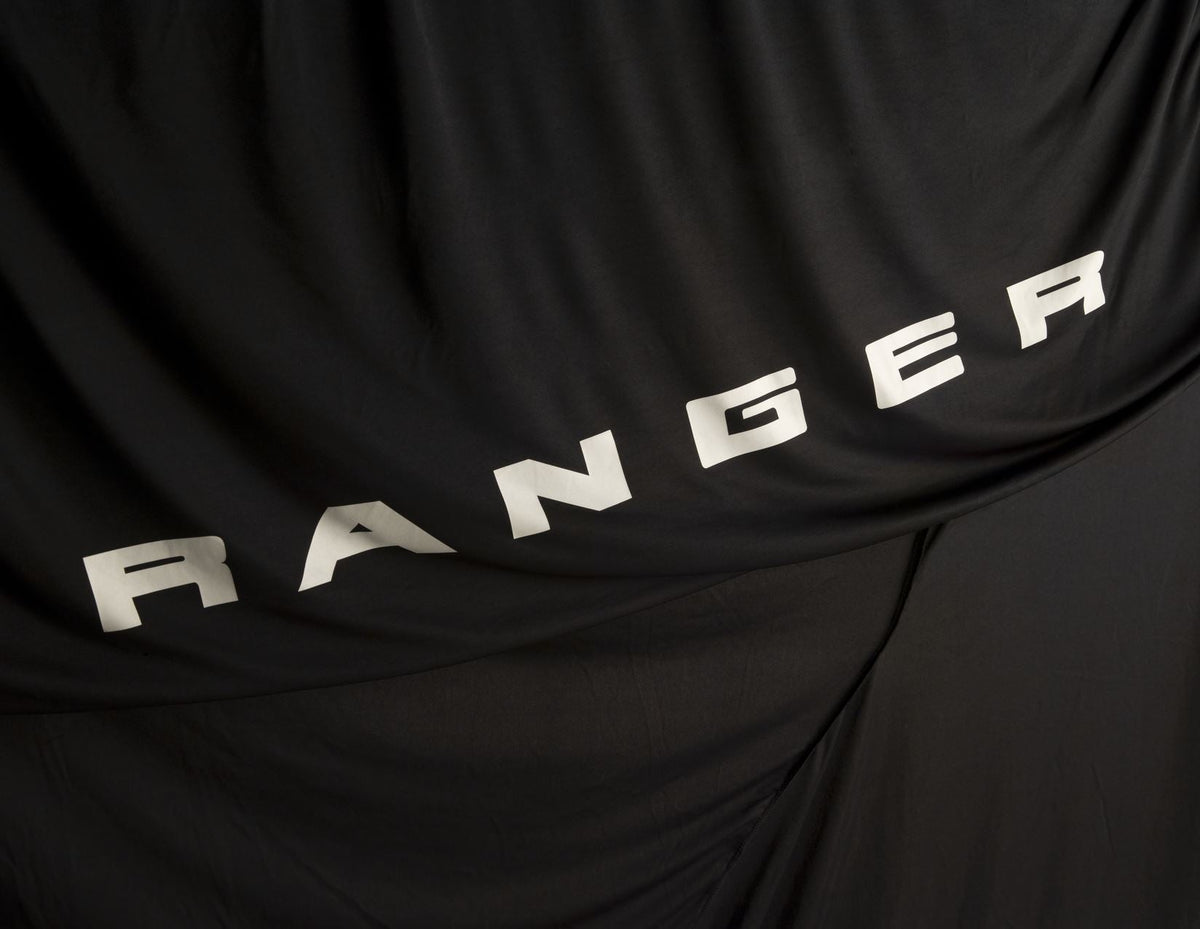 RANGER SAFAR* PREMIUM PROTECTIVE COVER BLACK WITH WHITE FORD OVAL AND RANGER LOGO