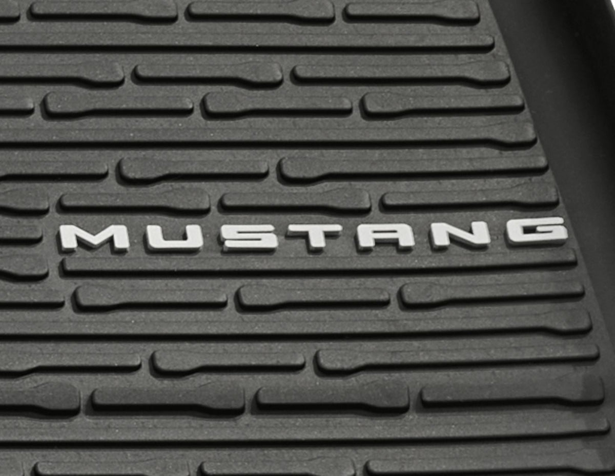 MUSTANG FROM 10/2023 RUBBER FLOOR MATS FRONT AND REAR,BLACK
