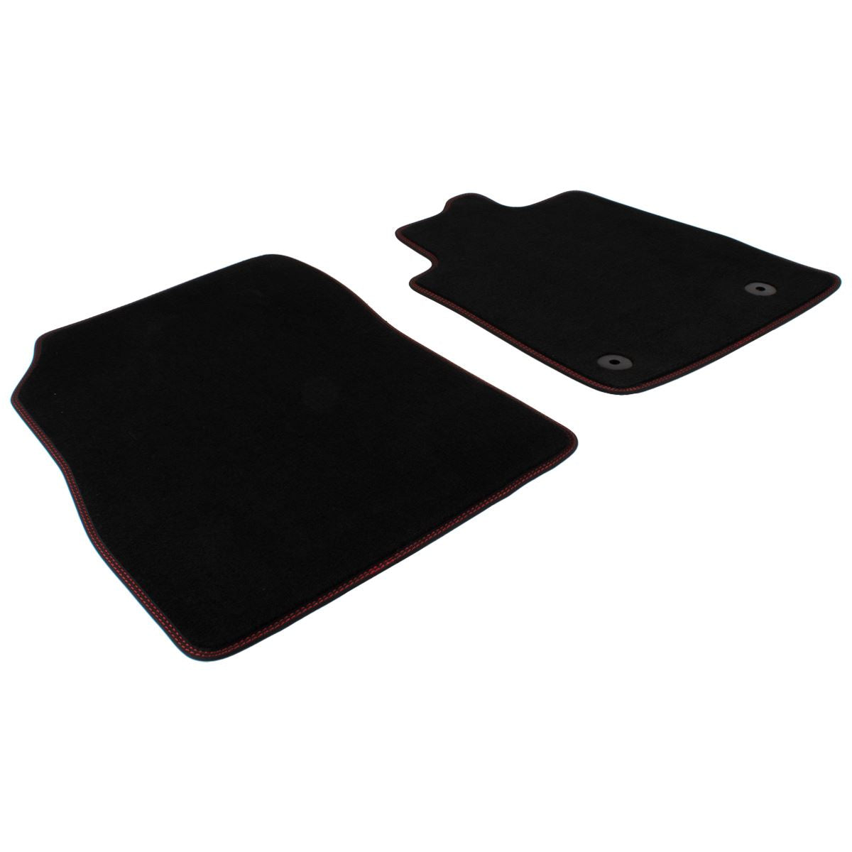 FIESTA PUMA FRONT VELOUR CARPET FLOOR MATS CONTOURED BLACK WITH RED STITCHING 2017-ONWARDS
