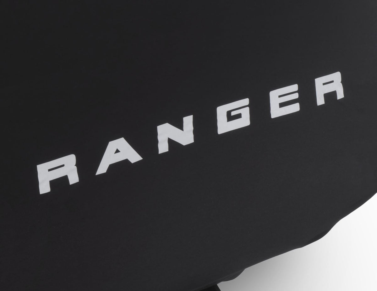 RANGER SAFAR* PREMIUM PROTECTIVE COVER BLACK WITH WHITE FORD OVAL AND RANGER LOGO