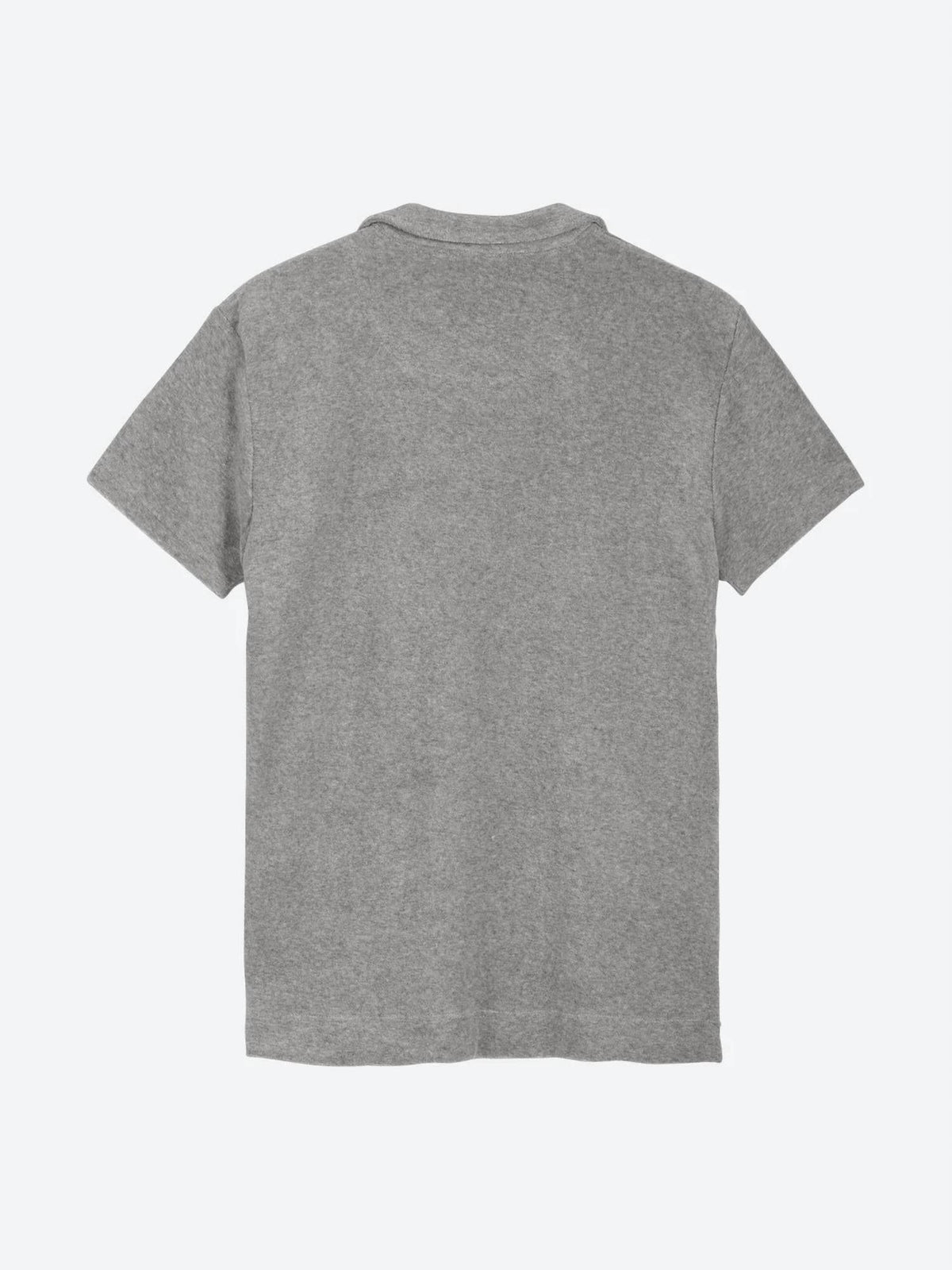 Men's Solid Terry Polo In Grey