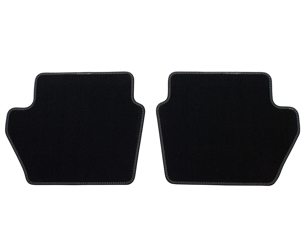 FIESTA VIGNALE REAR VELOUR CARPET FLOOR MATS CONTOURED BLACK WITH METAL GREY STITCHING 2017-2023