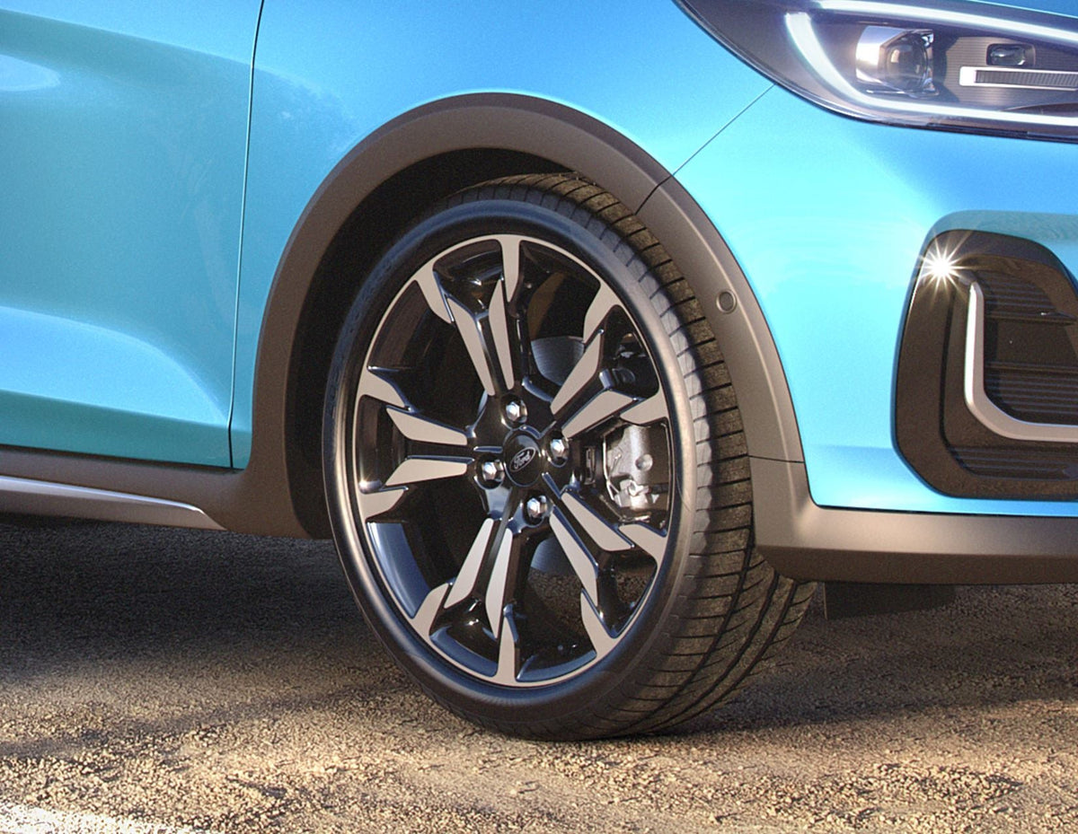 FIESTA 18" ALLOY WHEEL 5x2-SPOKE DESIGN ABSOLUTE BLACK MACHINED FINISH 2019-2023