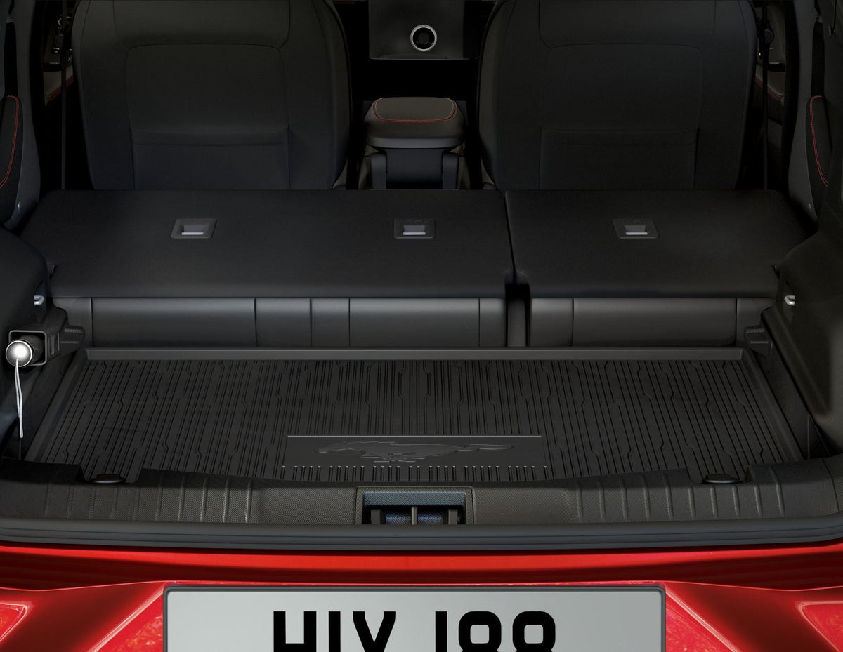 MUSTANG MACH-E RUBBER BOOT FLOOR MAT ALL-WEATHER LOAD COMPARTMENT TRAY WITH LOGO 2020-ONWARDS