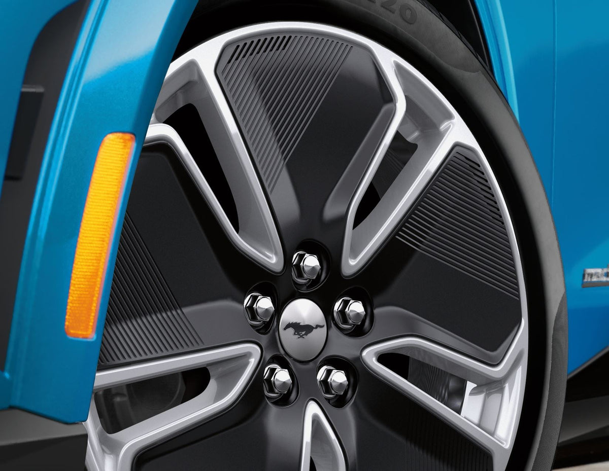 MUSTANG MACH-E SINGLE 19" AERO WHEEL TRIM HUB CAP COVER SHADOW SILVER BLACK 2020-ONWARDS