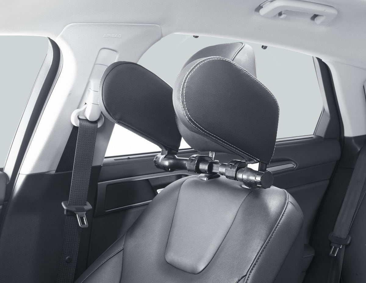 ACV* SLEEPING HEADREST BLACK PVC LEATHER WITH SILVER PIPING