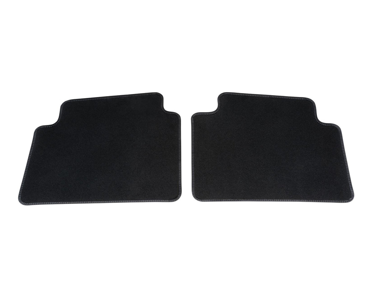 KUGA ACTIVE/XX REAR VELOUR CARPET FLOOR MATS CONTOURED BLACK WITH METAL GREY DOUBLE STITCHING 2024-ONWARDS