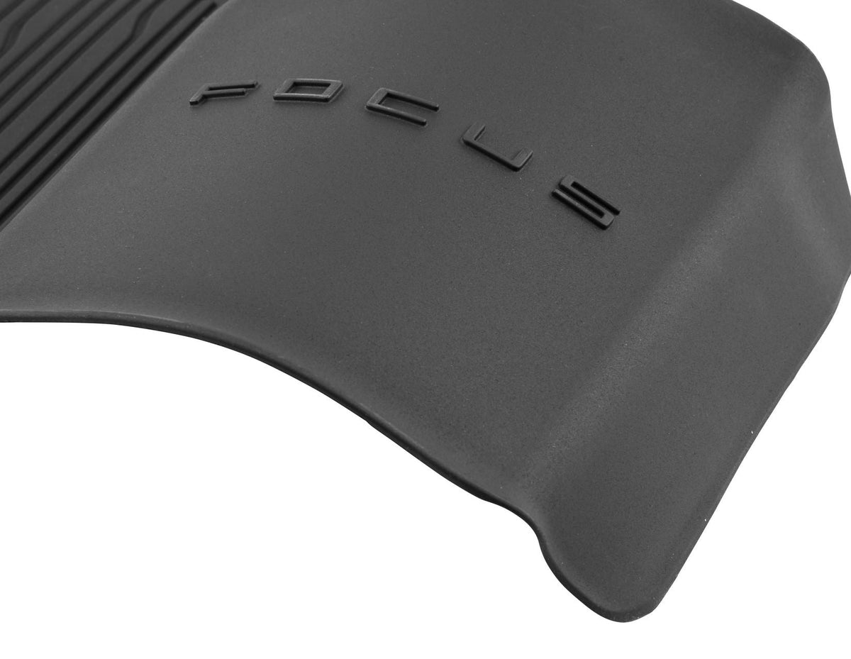 FOCUS REAR RUBBER FLOOR MATS ALL-WEATHER TRAY STYLE RAISED EDGES CONTOURED RAISED EDGES BLACK 2018-2025