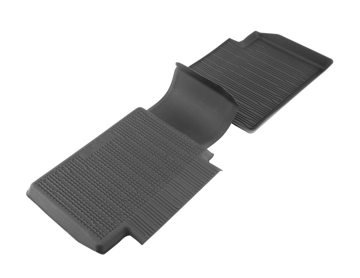 FOCUS REAR RUBBER FLOOR MATS ALL-WEATHER TRAY STYLE RAISED EDGES CONTOURED RAISED EDGES BLACK 2018-2025