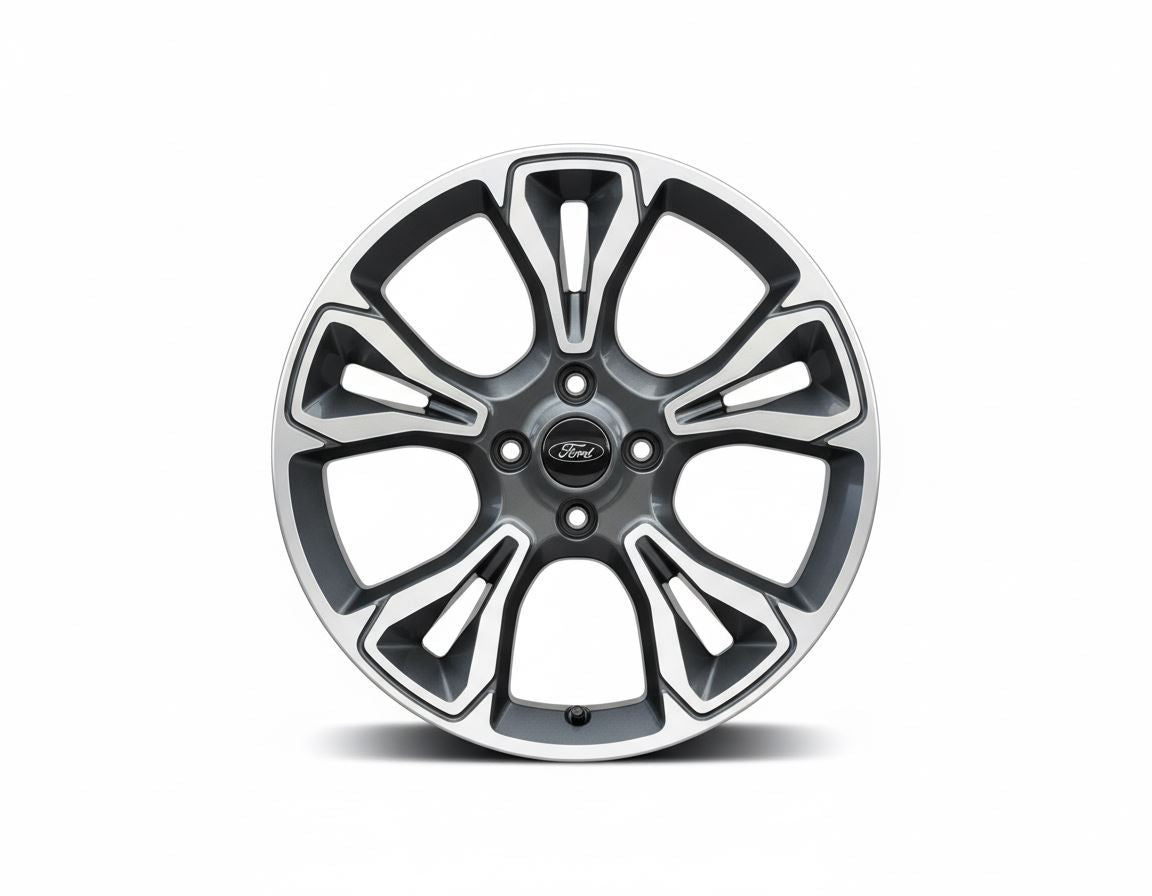 FIESTA 18" ALLOY WHEEL 5X2-SPOKE DESIGN ROCK METALLIC MACHINED FINISH 2017-2023