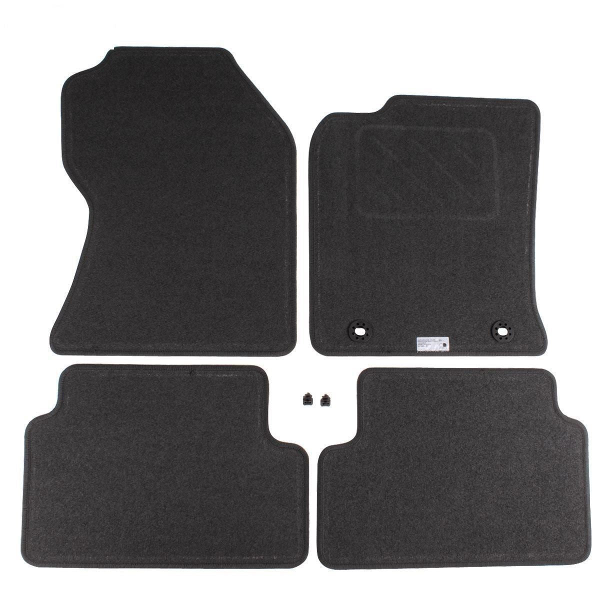 FOCUS FRONT & REAR CARPET FLOOR MAT KIT CONTOURED SET BLACK WITH BLUE OVAL LOGO 2001-2005