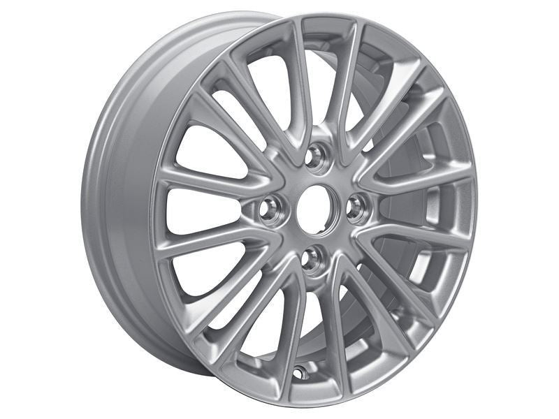 KA+ 15" SET OF 4 ALLOY WHEEL 8X2-SPOKE DESIGN SPARKLE SILVER FINISH 2018-2019