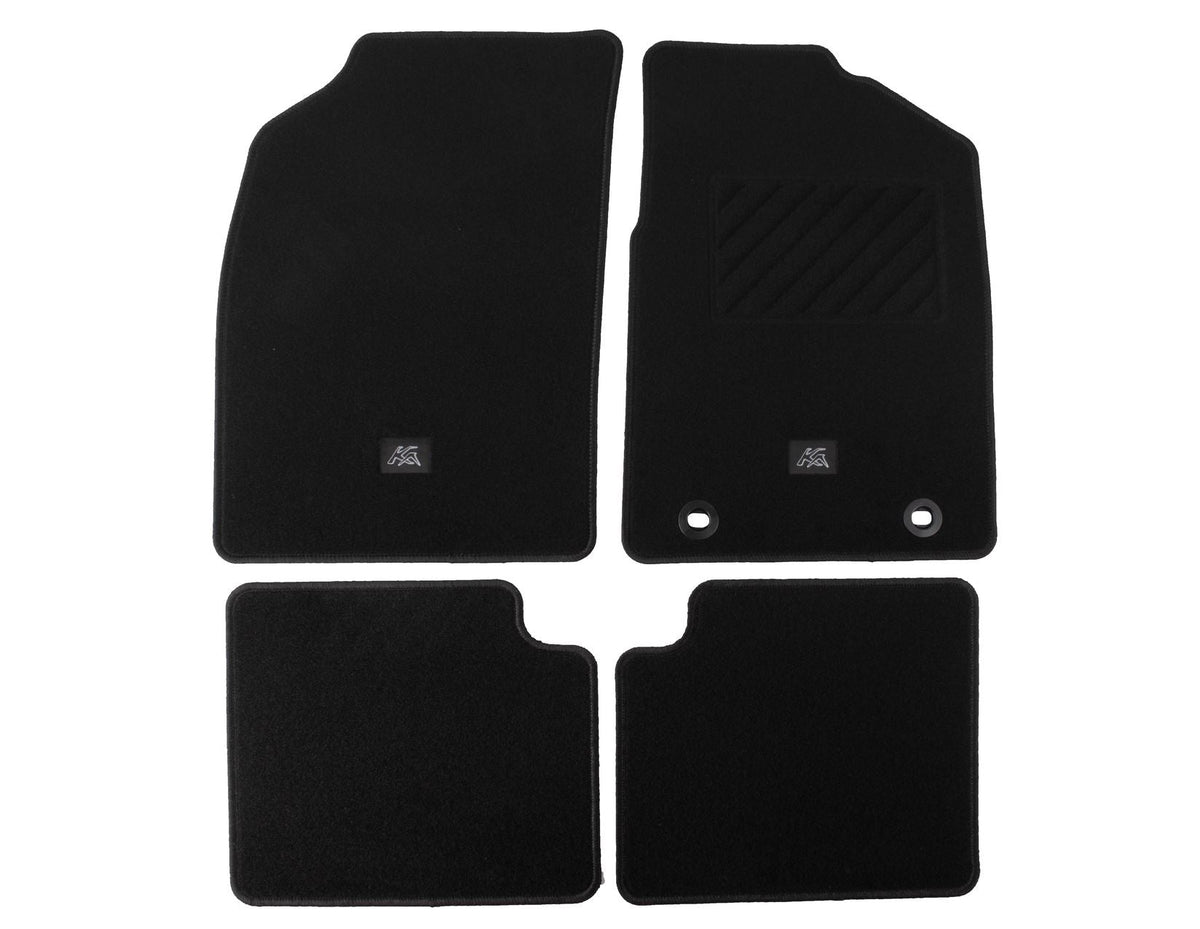 KA FRONT & REAR CARPET FLOOR MAT KIT CONTOURED SET BLACK 2008-2012 1543878