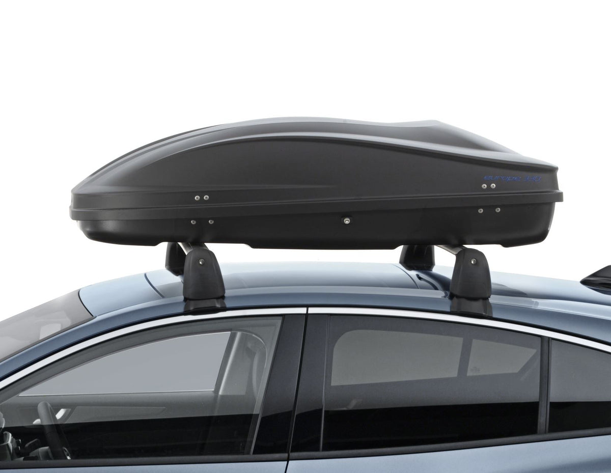 G3* ELEGANCE EUROPE 330L ROOF BOX LOCKABLE DUAL OPENING EMBOSSED MATT BLACK