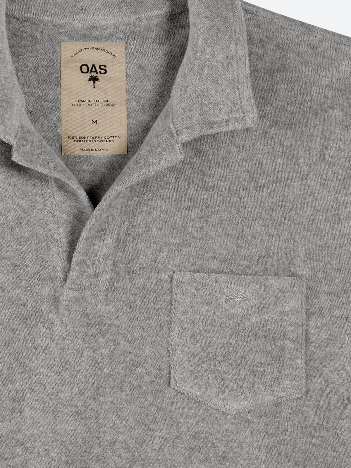 Men's Solid Terry Polo In Grey