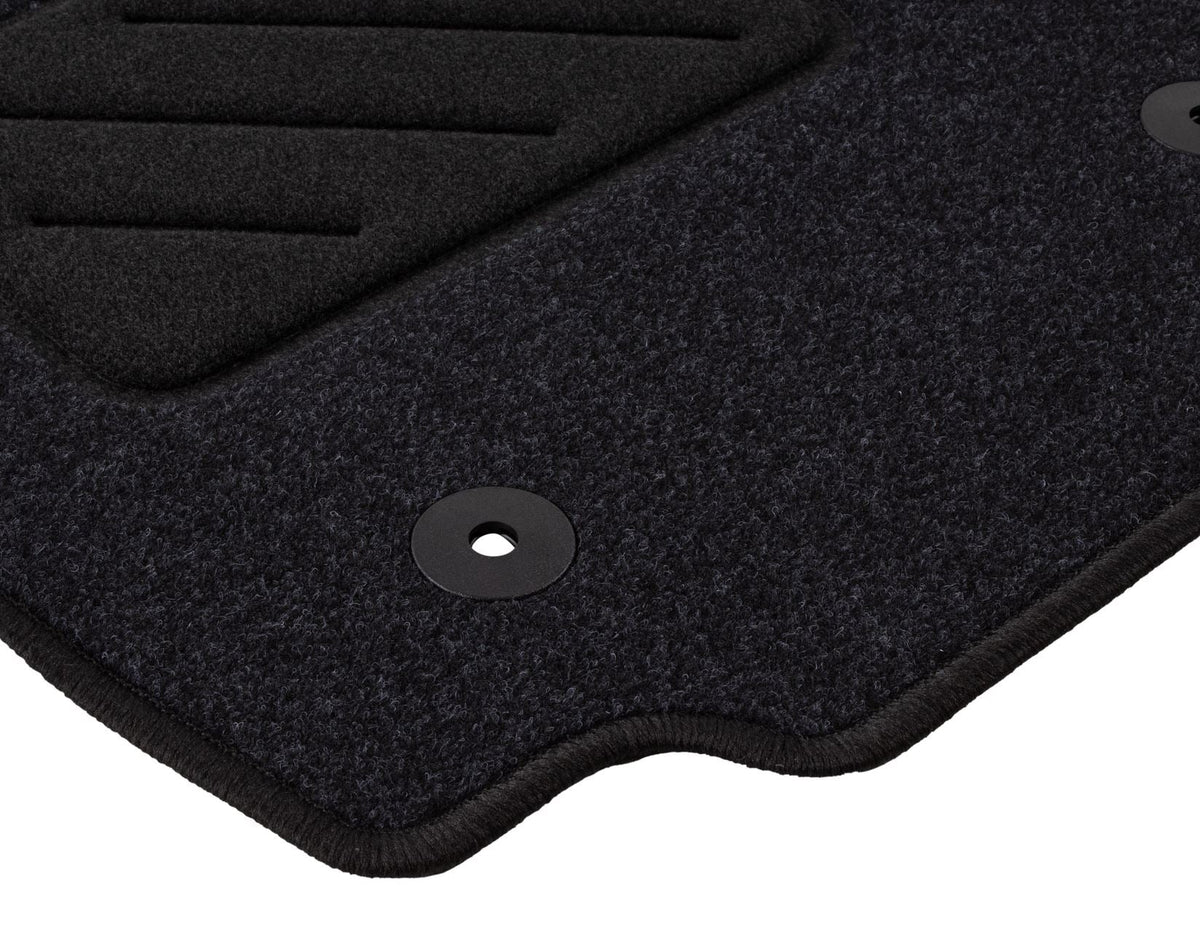 MONDEO FRONT & REAR CARPET FLOOR MAT KIT CONTOURED SET BLACK WITH MODEL LOGO 2012-2014