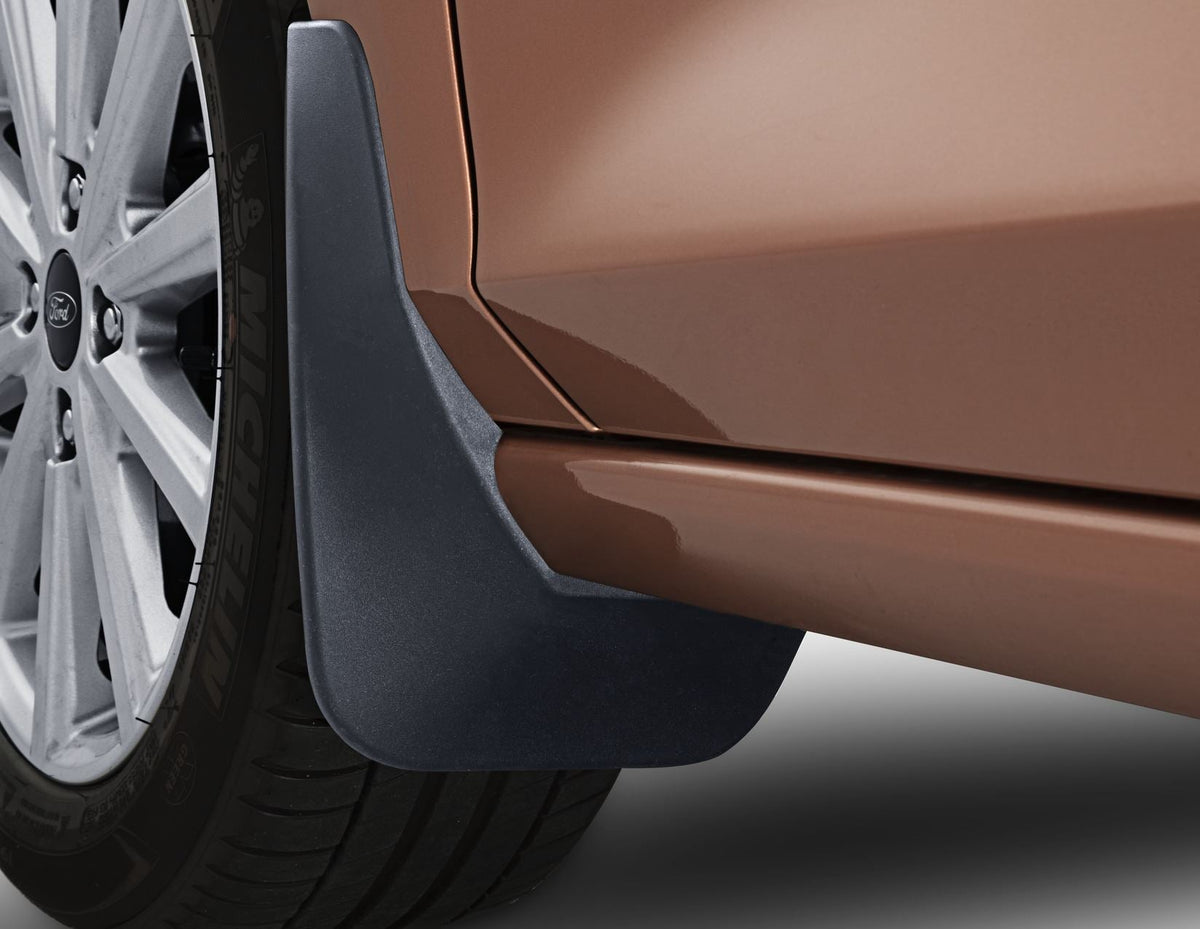 FIESTA FRONT MUD FLAPS CONTOURED SPLASH GUARDS BLACK 2017-2023