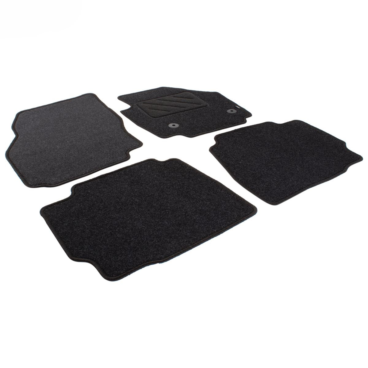 MONDEO FRONT & REAR CARPET FLOOR MAT KIT CONTOURED SET BLACK WITH MODEL LOGO 2012-2014