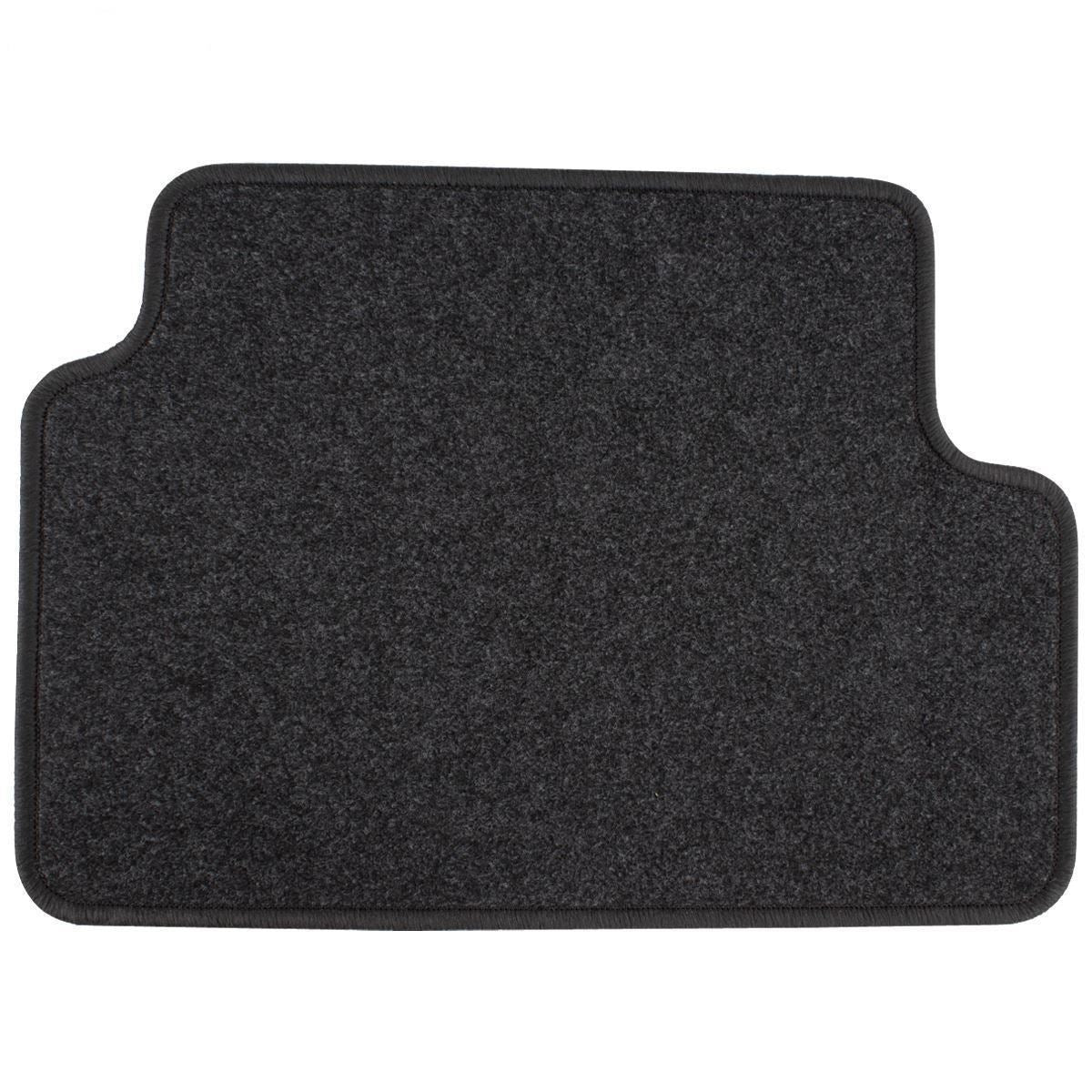 FOCUS FRONT & REAR CARPET FLOOR MAT KIT CONTOURED SET BLACK WITH BLUE OVAL LOGO 2001-2005