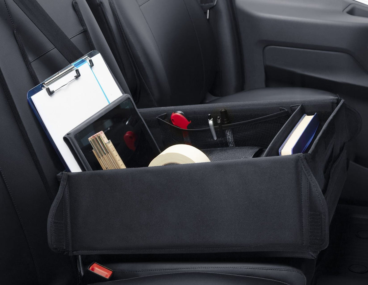 FABRIC TRANSPORT ORGANISER BOX FOLDABLE BLACK WITH WHITE FORD OVAL ON BOTH SIDES