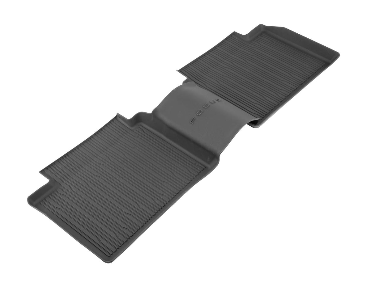 FOCUS REAR RUBBER FLOOR MATS ALL-WEATHER TRAY STYLE RAISED EDGES CONTOURED RAISED EDGES BLACK 2018-2025