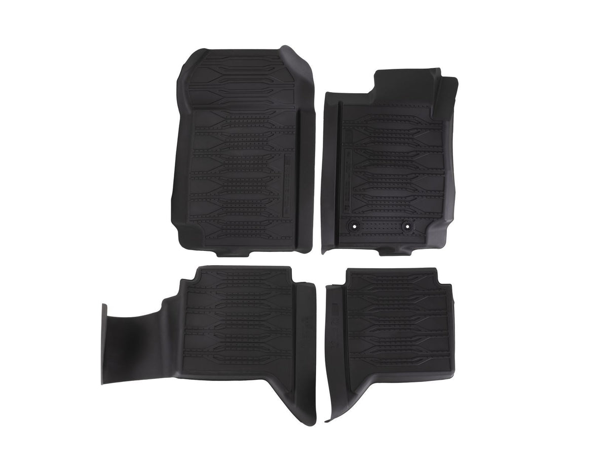 RANGER 01/2012-06/2022 RUBBER FLOOR MATS FRONT AND REAR,BLACK