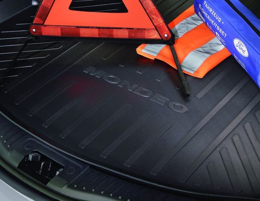 MONDEO HATCHBACK RUBBER BOOT FLOOR MAT 35MM RAISED EDGE LOAD COMPARTMENT TRAY LINER WITH LOGO 2007-2014