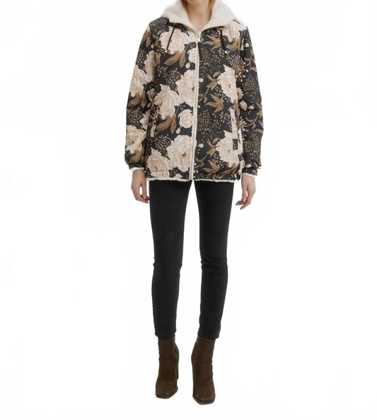 Women's Reversible Rain Jacket In Bronzed Peony