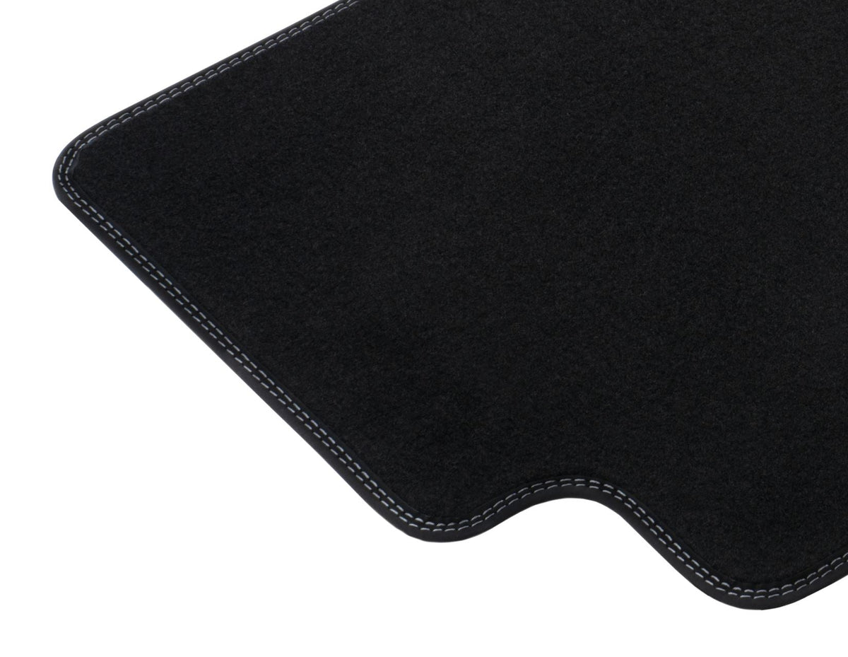 KUGA ACTIVE/XX REAR VELOUR CARPET FLOOR MATS CONTOURED BLACK WITH METAL GREY DOUBLE STITCHING 2024-ONWARDS