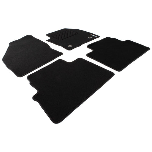 KUGA FRONT & REAR CARPET FLOOR MATS CONTOURED SET BLACK WITH MODEL LOGO 2011-2012
