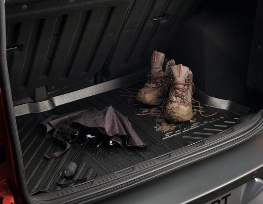 ECOSPORT RUBBER BOOT FLOOR MAT LOAD COMPARTMENT LINER 45MM RAISED EDGE WITH LOGO 2013-2017