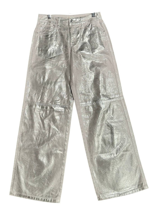 Women's Wide Leg Jeans In Silver