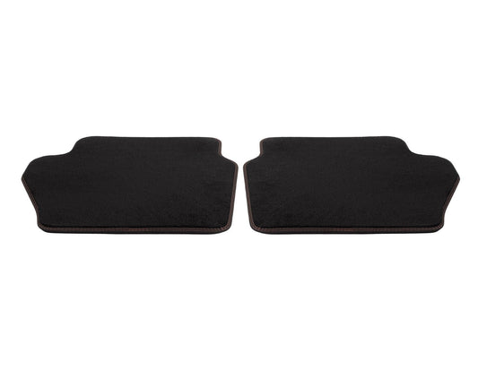 FIESTA REAR VELOUR CARPET FLOOR MATS CONTOURED SET BLACK WITH COGNAC DOUBLE STITCHING 2012-2019