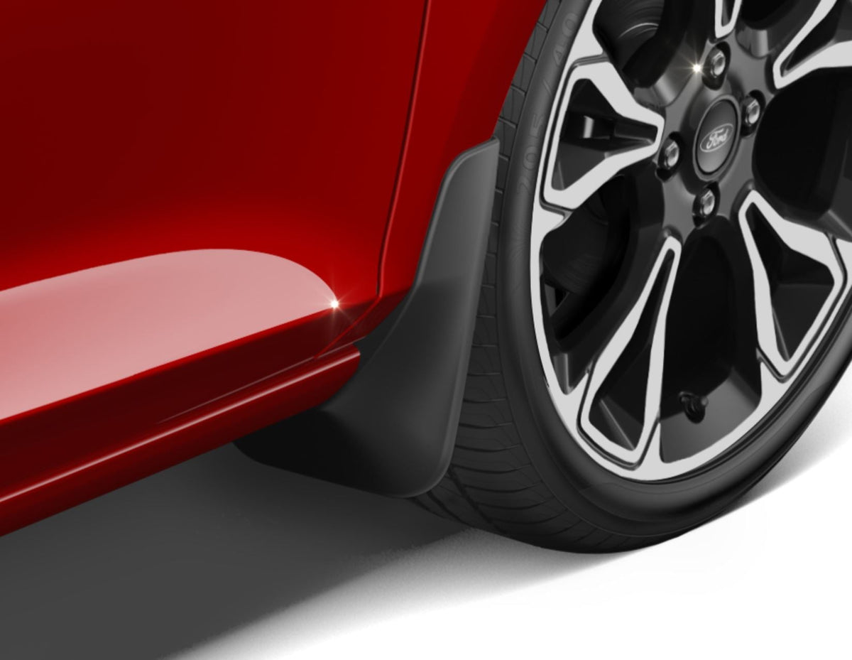 FIESTA FRONT MUD FLAPS CONTOURED SPLASH GUARDS BLACK 2017-2023
