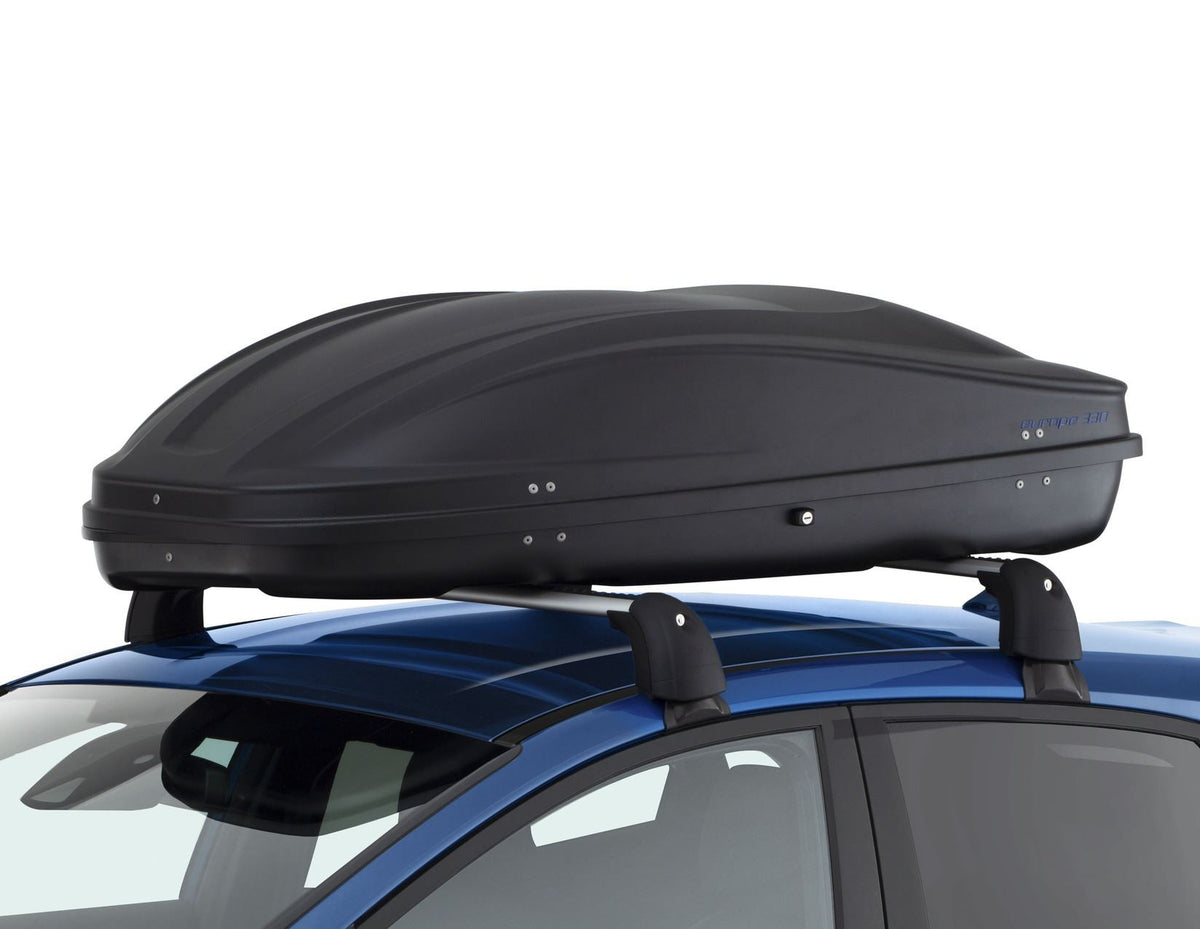G3* ELEGANCE EUROPE 330L ROOF BOX LOCKABLE DUAL OPENING EMBOSSED MATT BLACK