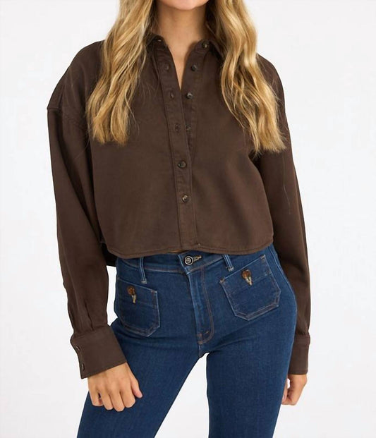 The Crop Ex Boyfriend Shirt In Espresso
