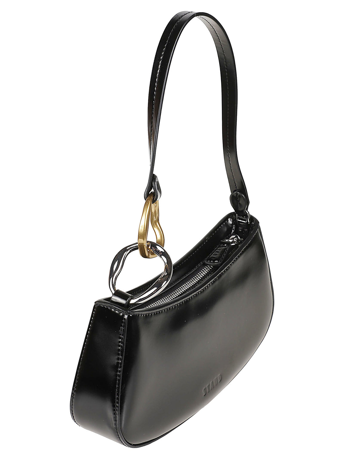 Ollie Black Leather Shoulder Bag