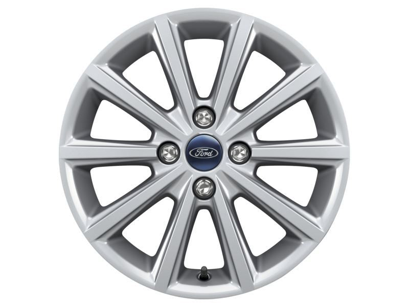 FIESTA 16" ALLOY WHEEL 10-SPOKE DESIGN SPARKLE SILVER FINISH 2012-2019