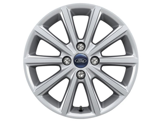 FIESTA 16" ALLOY WHEEL 10-SPOKE DESIGN SPARKLE SILVER FINISH 2012-2019