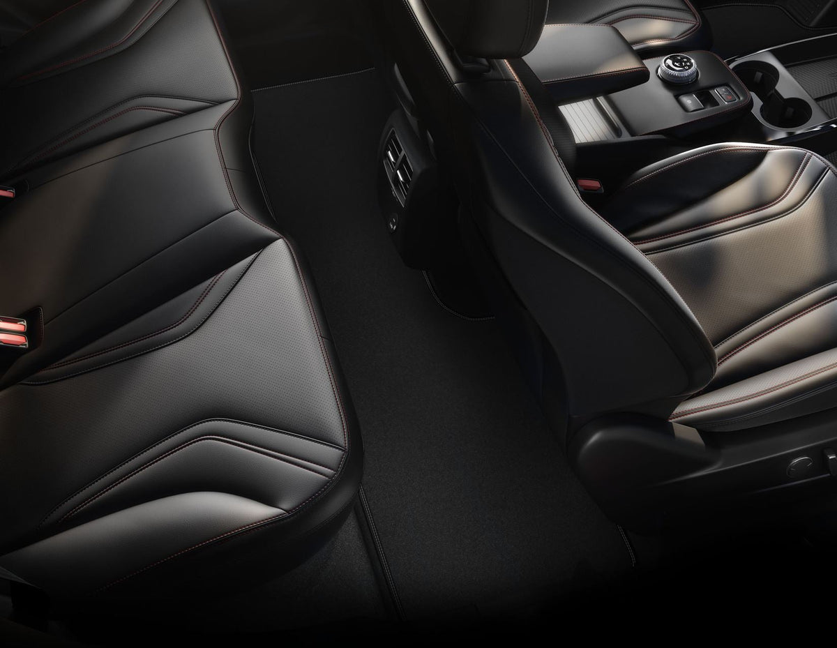 MUSTANG MACH-E REAR VELOUR CARPET FLOOR MAT CONTOURED SINGLE PIECE BLACK 2020-ONWARDS
