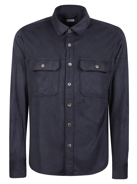 Structured Black Flap Pocket Overshirt