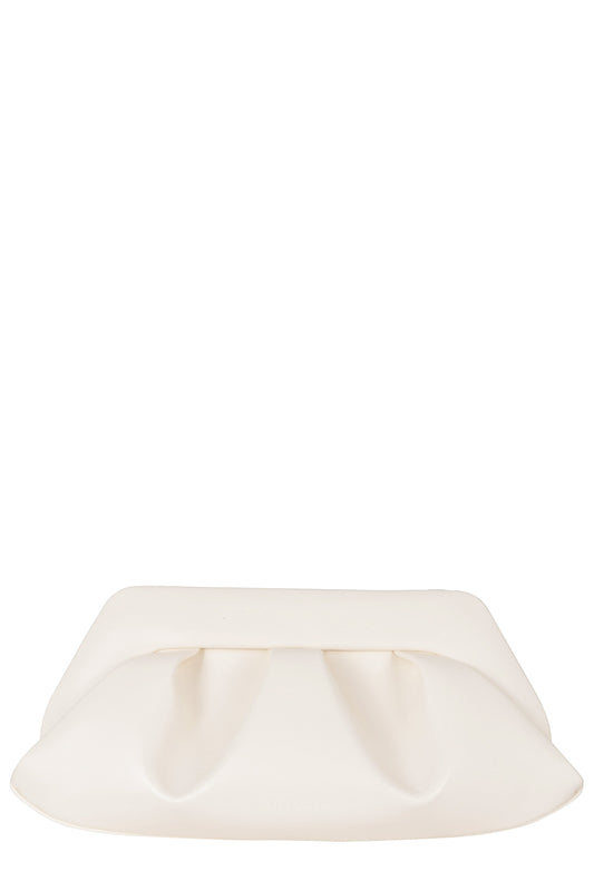 Butter Cream Bios Baguette Pleated Vegan Leather Bag