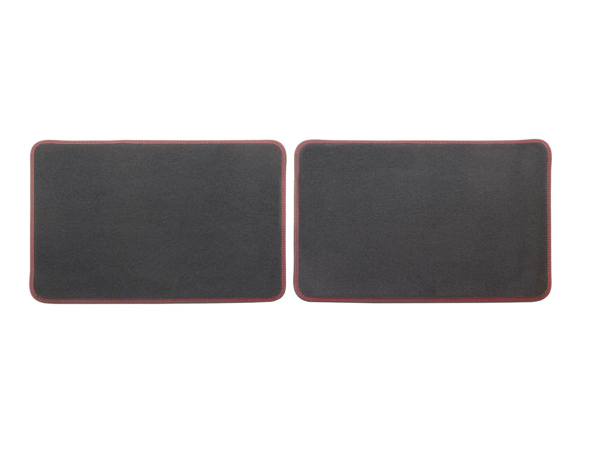 FOCUS REAR VELOUR CARPET FLOOR MATS CONTOURED BLACK WITH RED STITCHING 2018-2025
