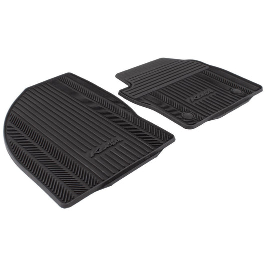 KUGA FRONT RUBBER FLOOR MATS ALL-WEATHER CONTOURED BLACK WITH VEHICLE LOGO 2011-2012 1785004