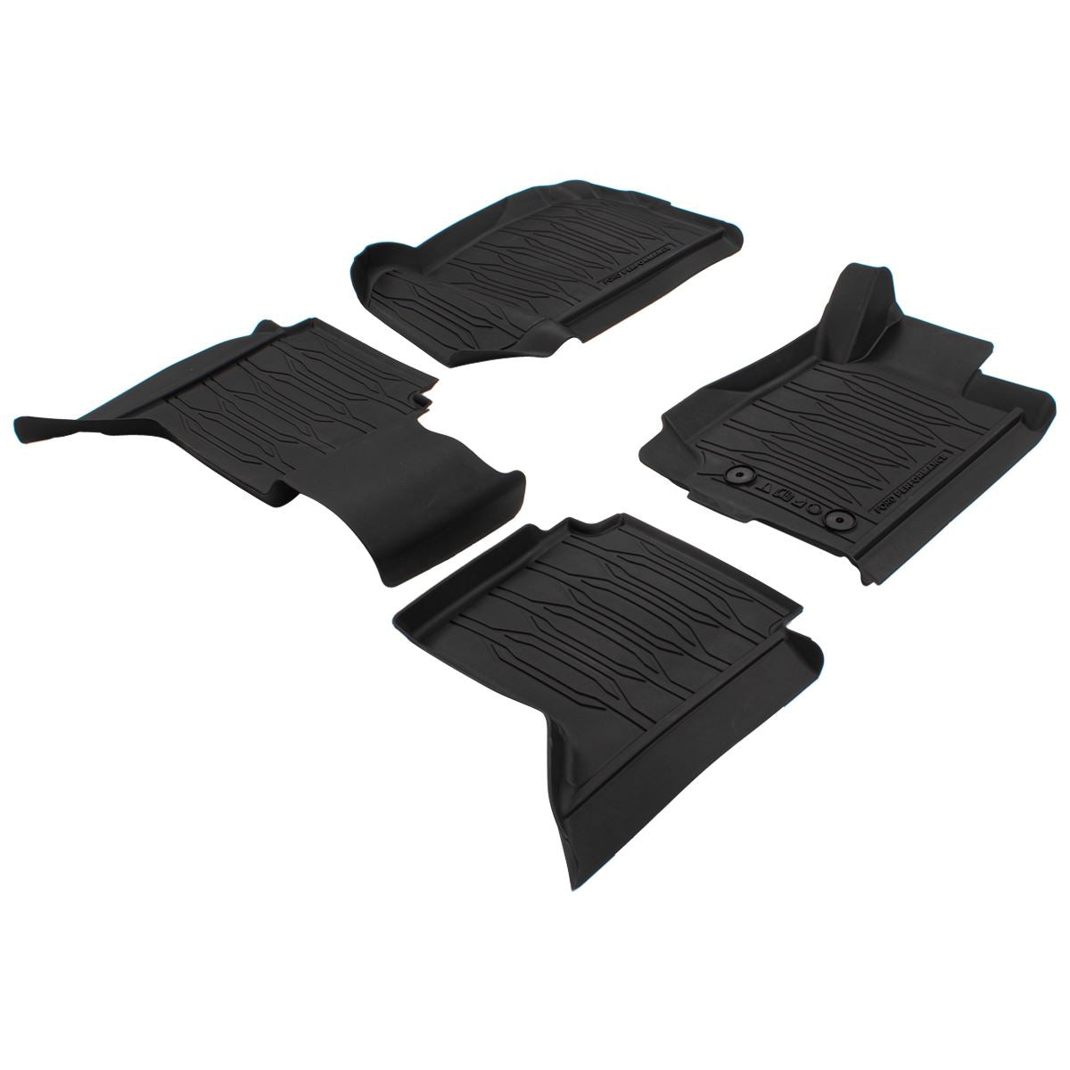 RANGER 01/2012-06/2022 RUBBER FLOOR MATS FRONT AND REAR,BLACK